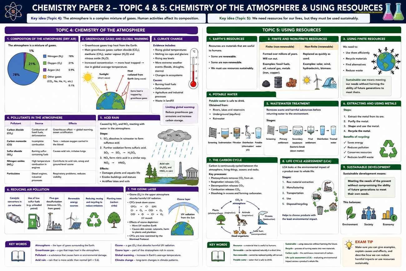 Science Homework Atmosphere Chemistry Revision